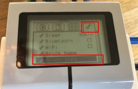 Brick Info menu